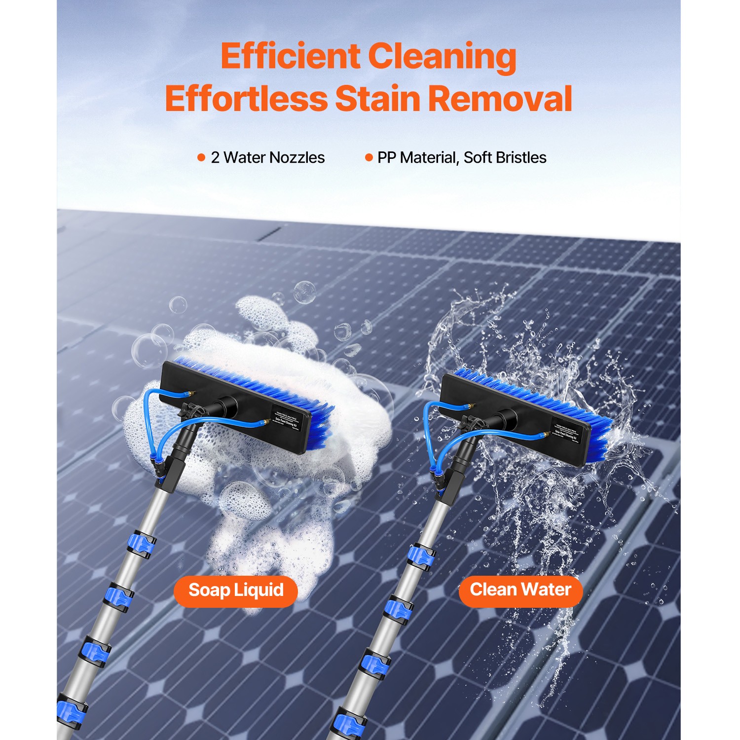 Water Fed Pole Kit, 30FT Solar Panel Cleaning Pole with Extendable Handle