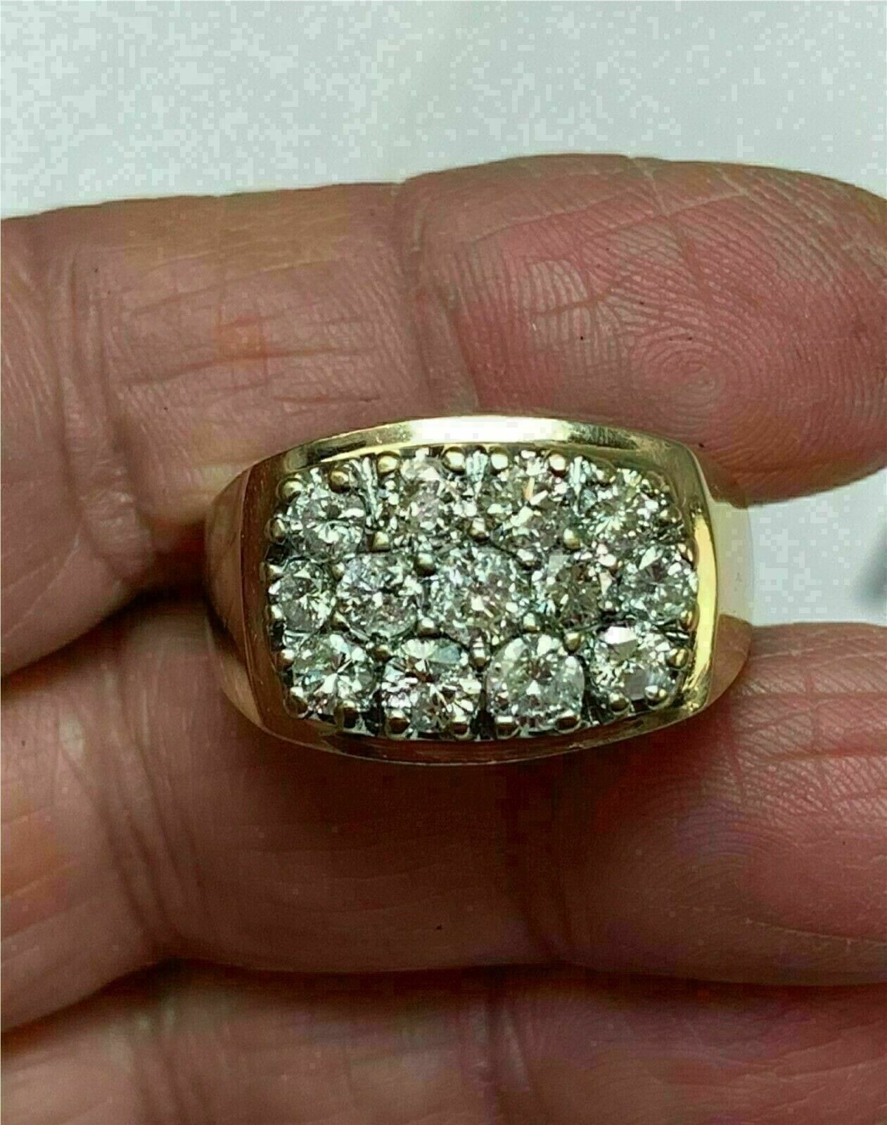 3.30Ct Round Lab-Created White Diamond Engagement Band Ring 14K Yellow Gold Over