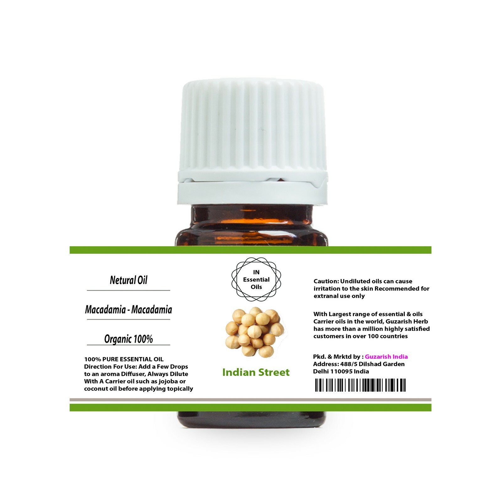 INDIAN STREET MACADAMIA PURE THERAPEUTIC GRADE ESSENTIAL OIL 3ML TO 100ML