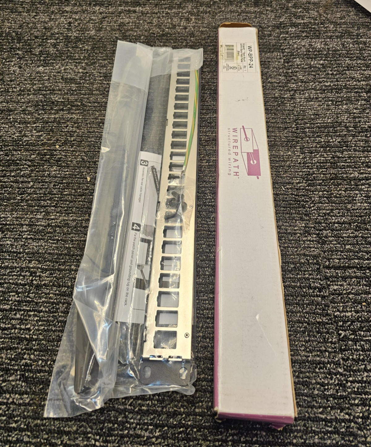 Wirepath WP-BPP-24 Rack Mount 24 Port Blank Patch Panel Black