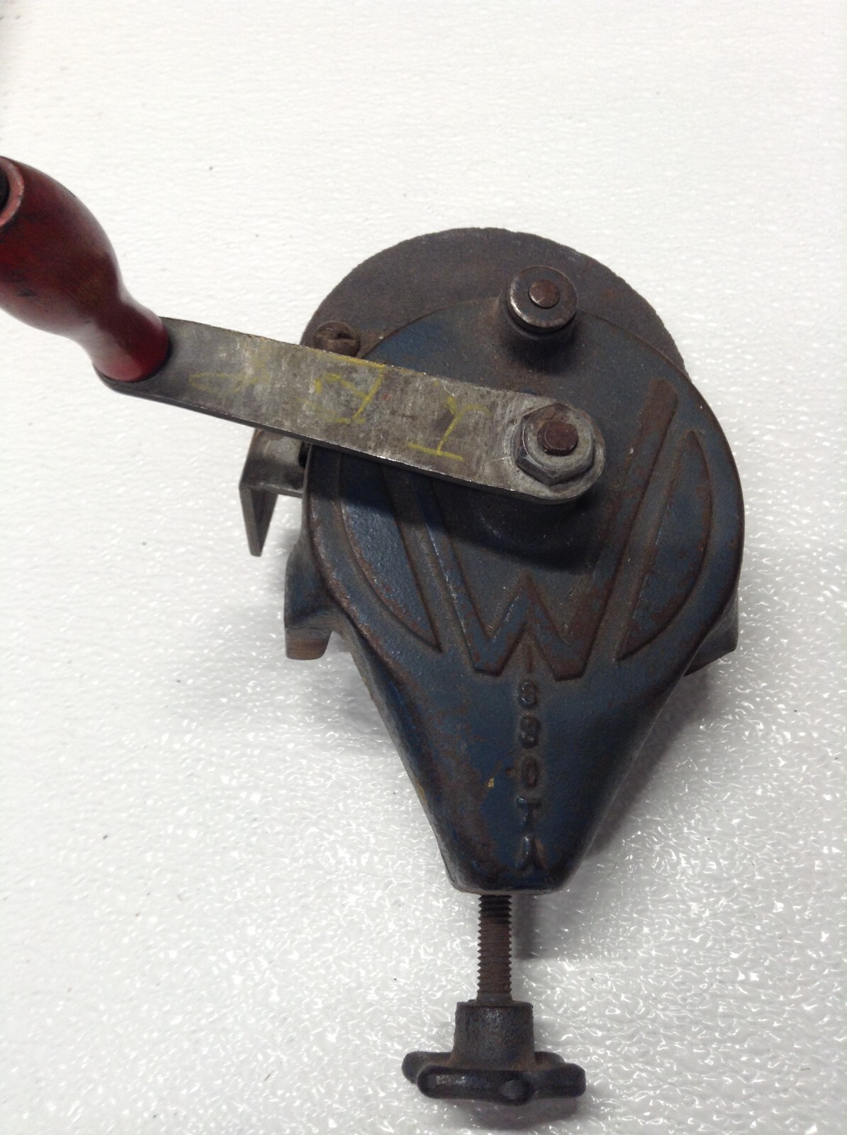 Vintage Wissota Hand Crank Bench Grinder