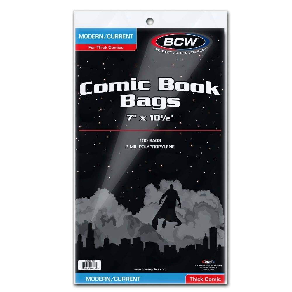 100 BCW THICK Comic Book Bags Sleeve + Boards Modern Current Annual Safe Storage