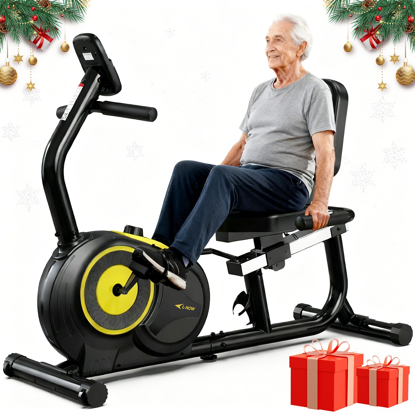 Indoor Exercise Bike Recumbent Exercise Bike Stationary Bike with Adjusted Seat