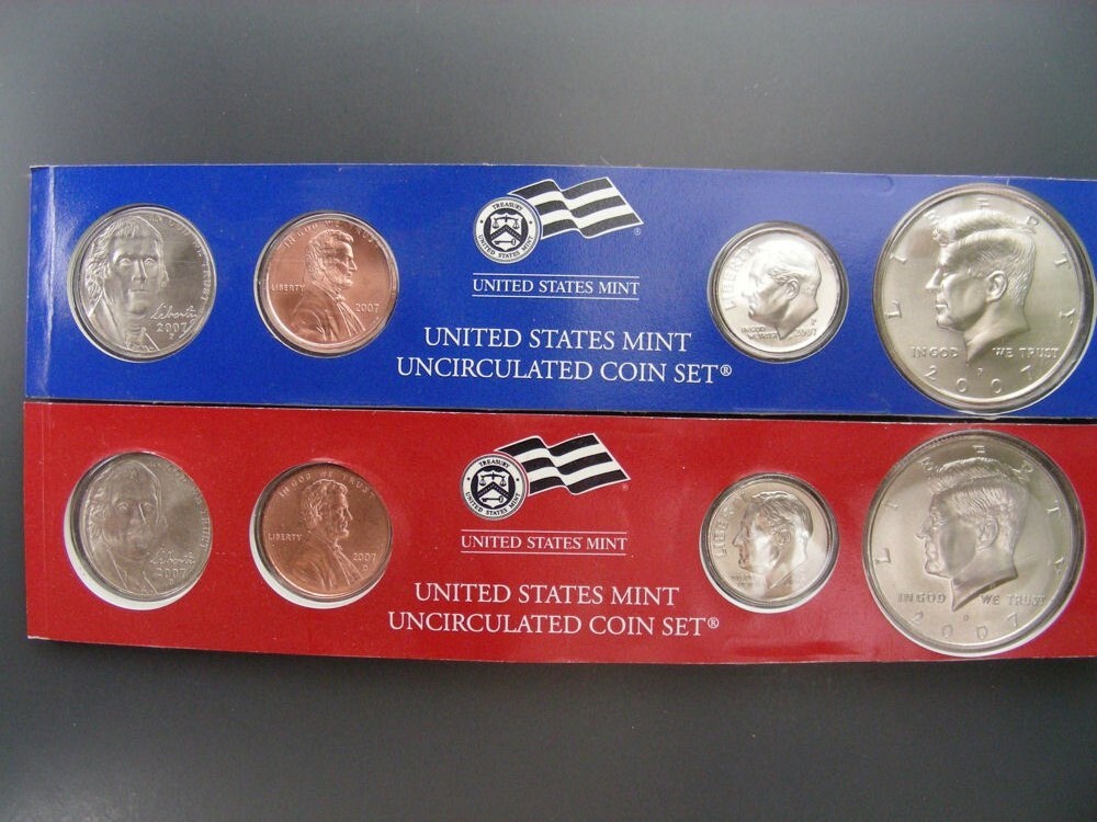 2007 US Mint Coins Satin Finish P&D 1c, 5c, 10c, 50c in Mint Packaging