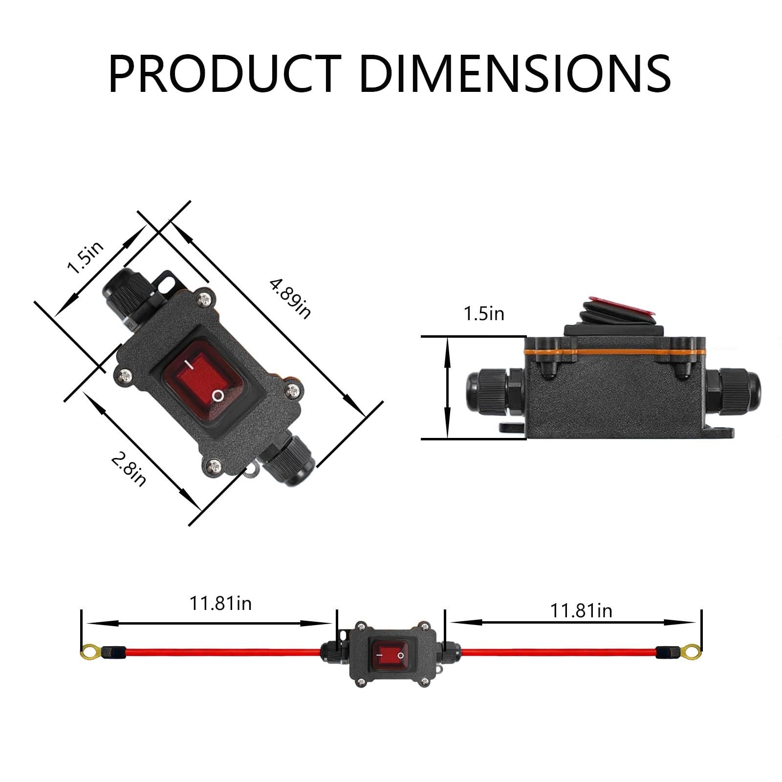 Series Switch DC 12V-24V Dual-Pole Single-Throw Bidirectional Wiring Switch D...