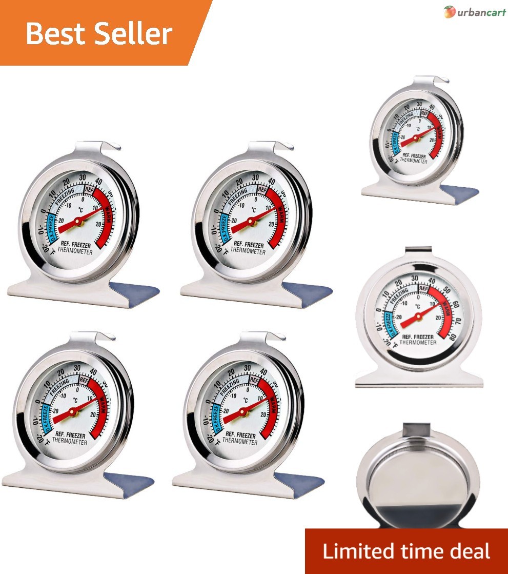 4-Pack Waterproof Analog Refrigerator Thermometers