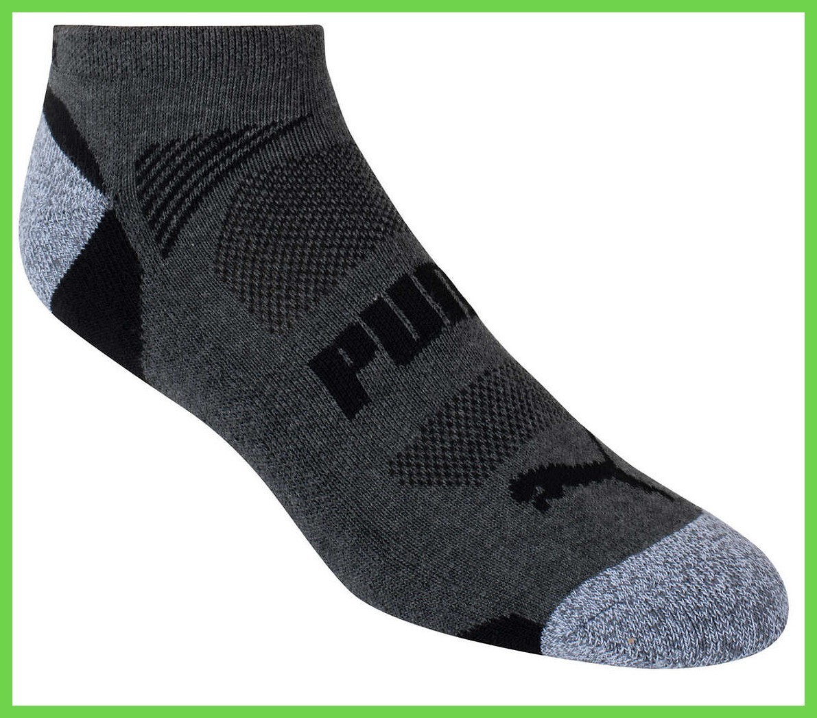 10 Pairs - Puma Men's No Show Low Cut Socks, Black Select Size