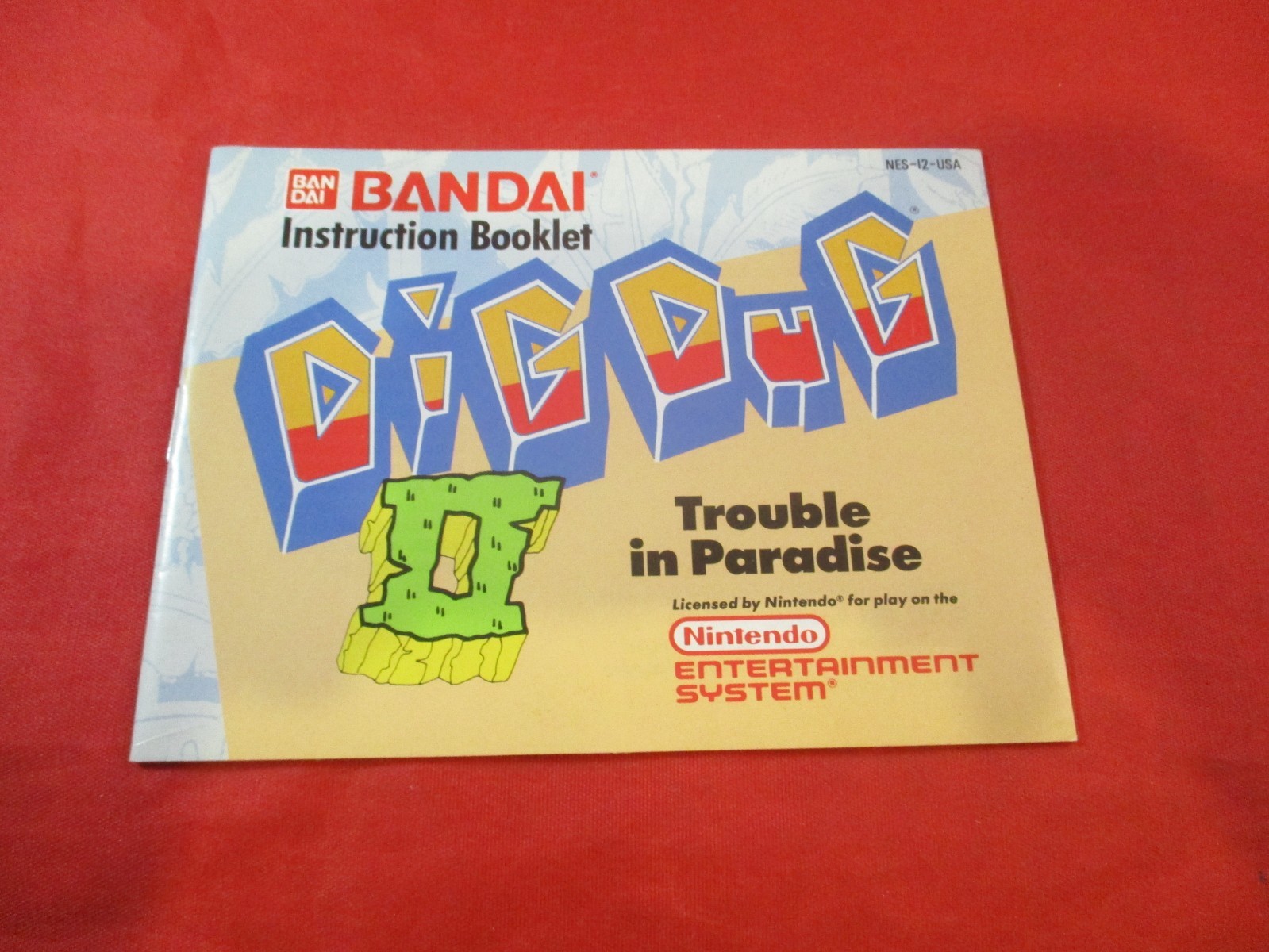 Dig Dug II Trouble In Paradise Nintendo NES Instruction Manual Booklet ONLY