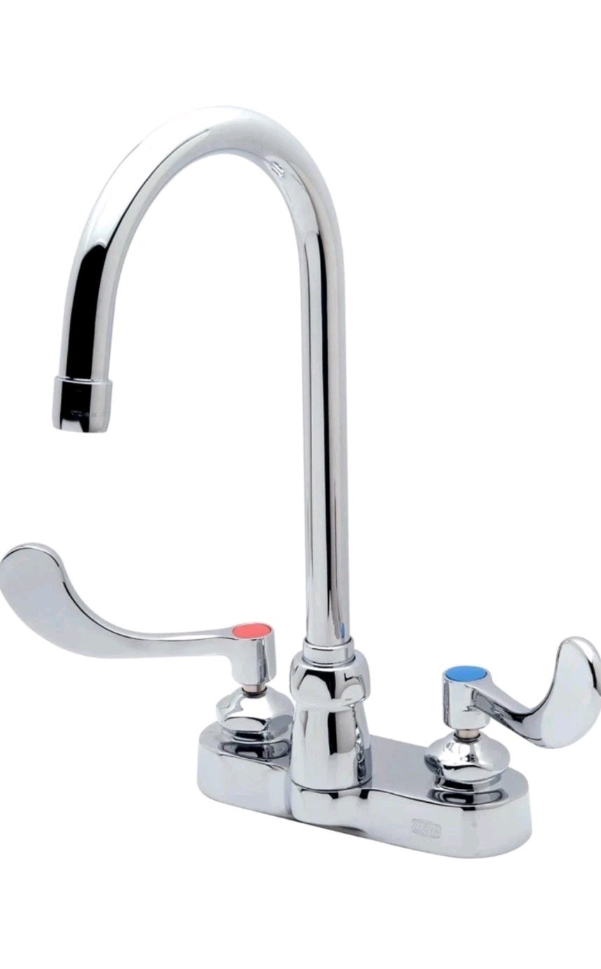 Zurn Gooseneck Faucet AquaSpec Centerset 4" Wrist Blade Handles Z812B4-XL
