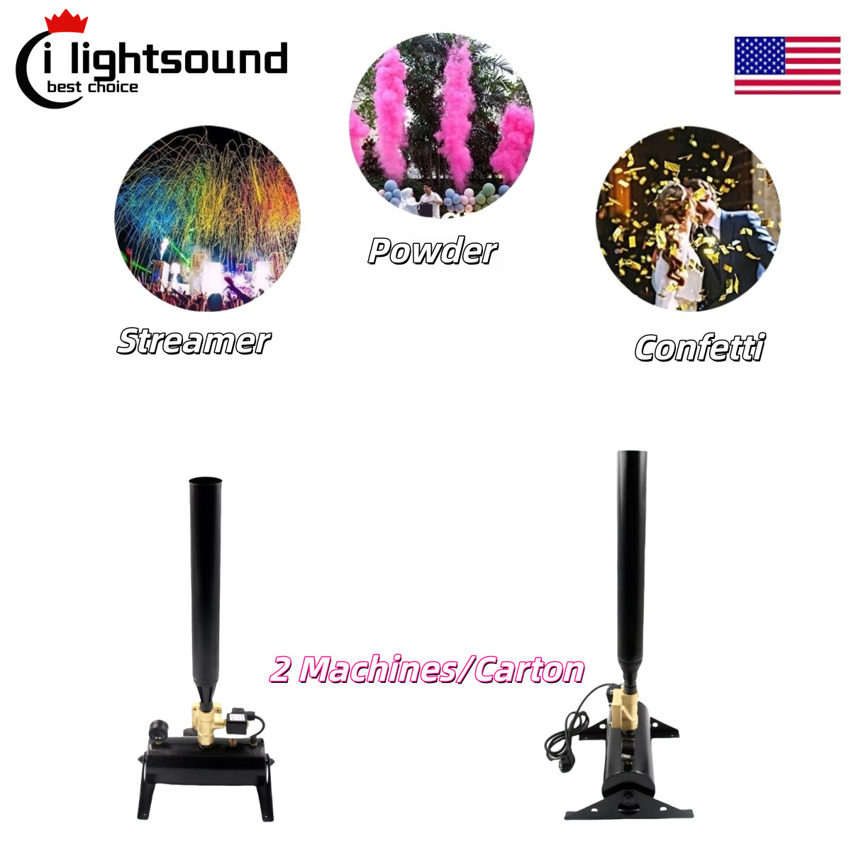 US Portable Ribbon Cannon power Control Confetti Machine DJ Party powder shooter