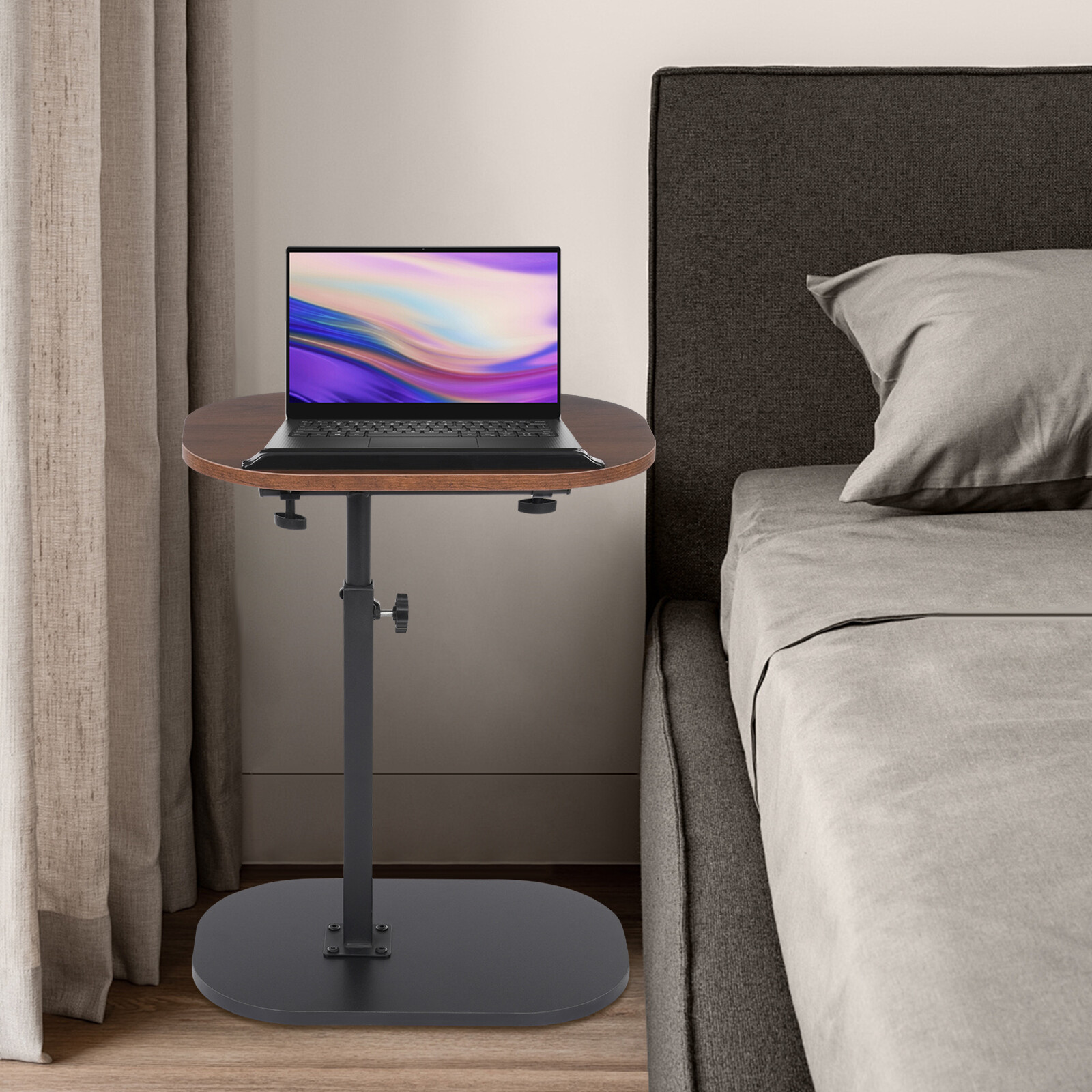 C-shaped Side Table Sofa Table for Living Room+Study Height Adjustable SideTable