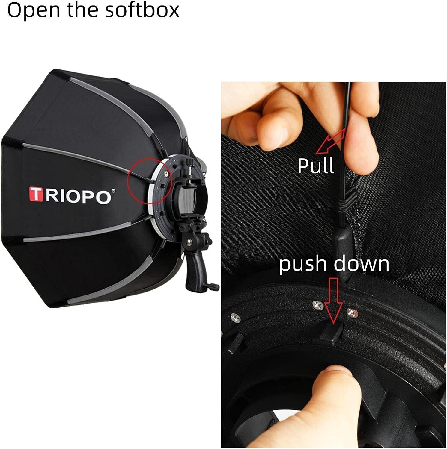 TRIOPO 65cm Octagon Softbox Handheld Foldable Softbox for Speedlite Flash Light