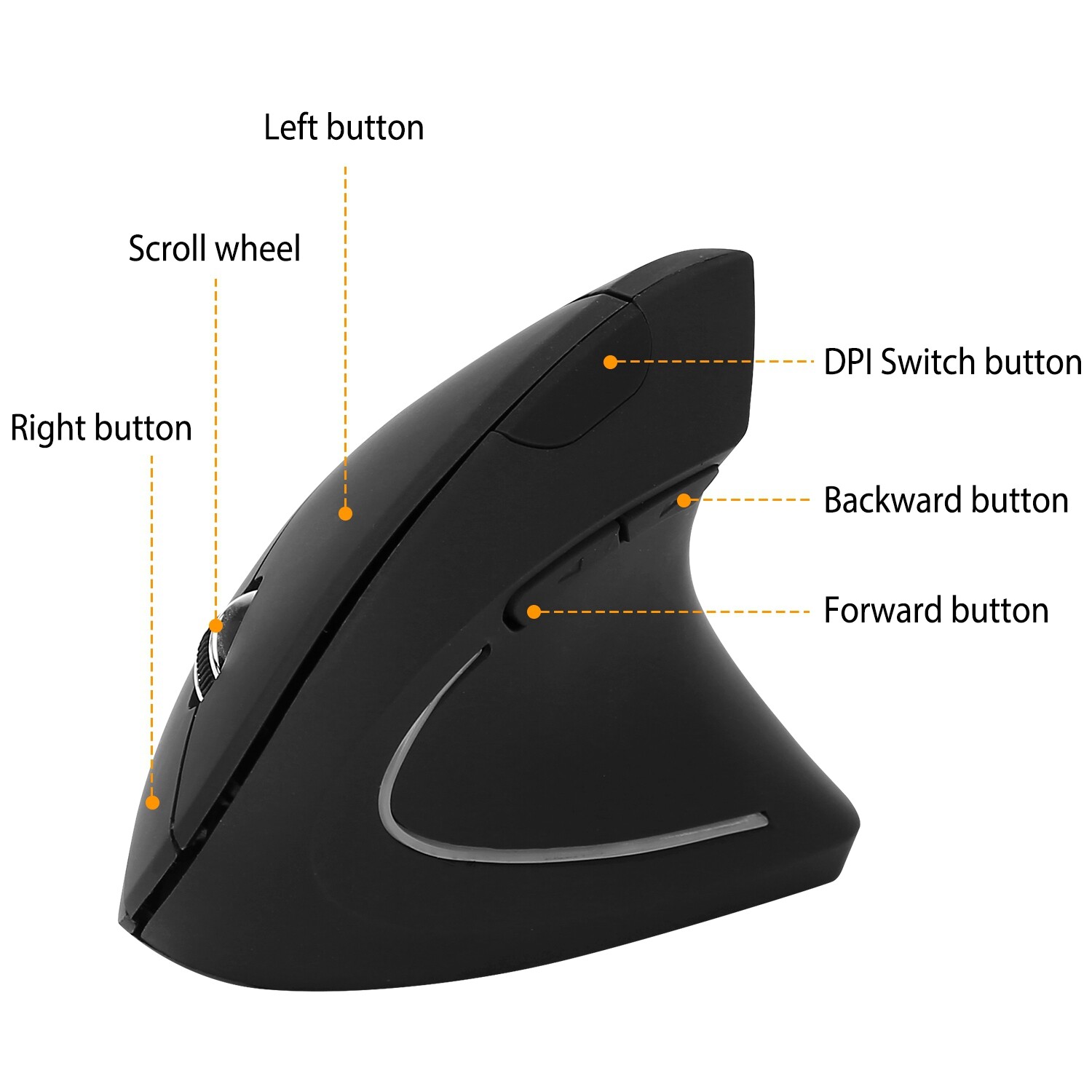 Vertical Wireless Mouse -Rechargeable Optical Vertical Mice with 3 Adjustable