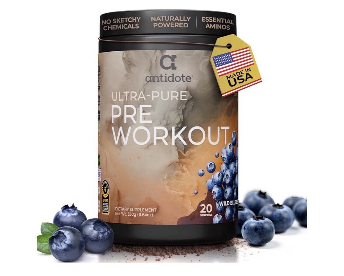 Antidote Ultra Pure Pre-Workout Powder Wild Blueberry 20 Servings