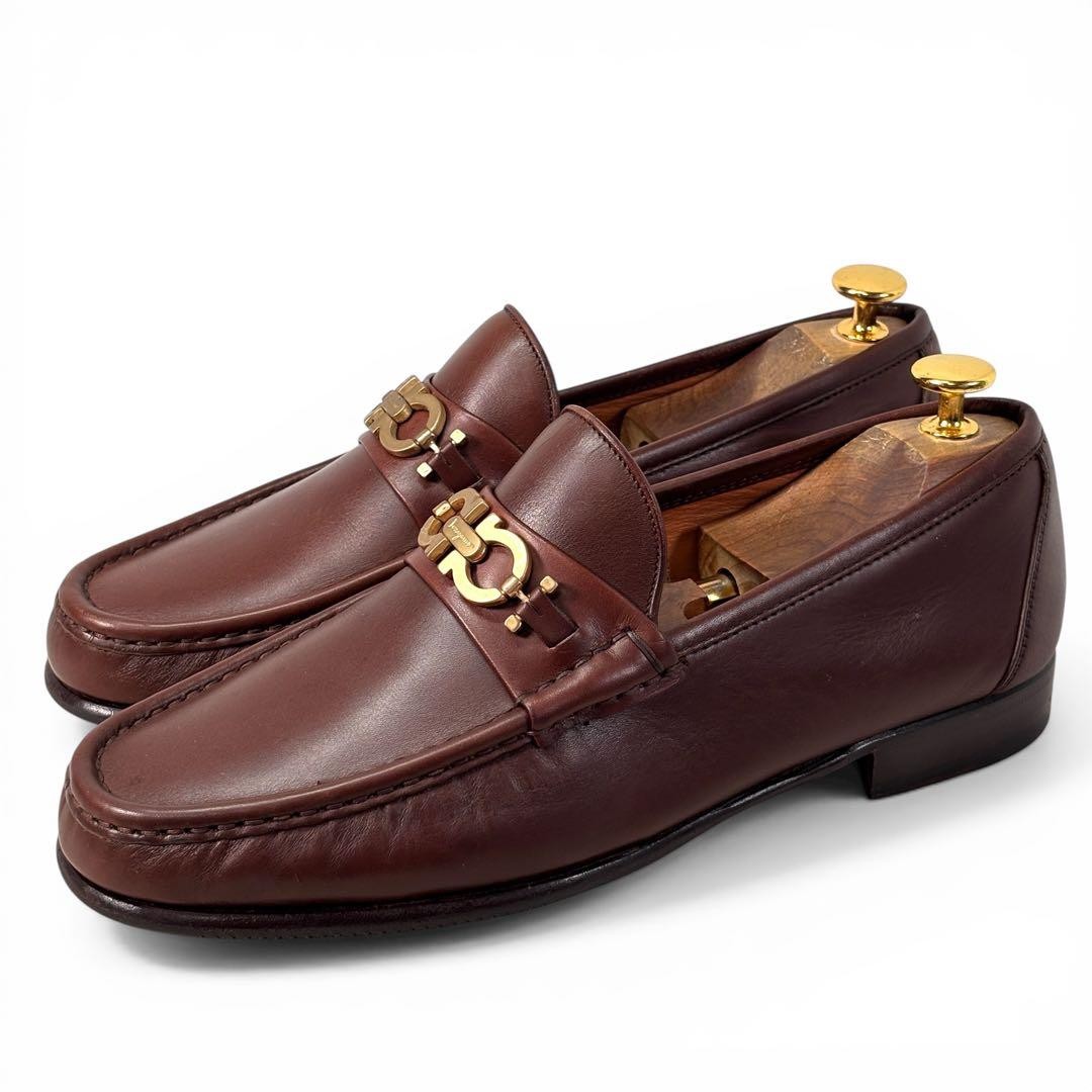 Ferragamo Dress Shoes Men 8.5US 8.5 Gancini Leather Loafers Limited Edition VHTF