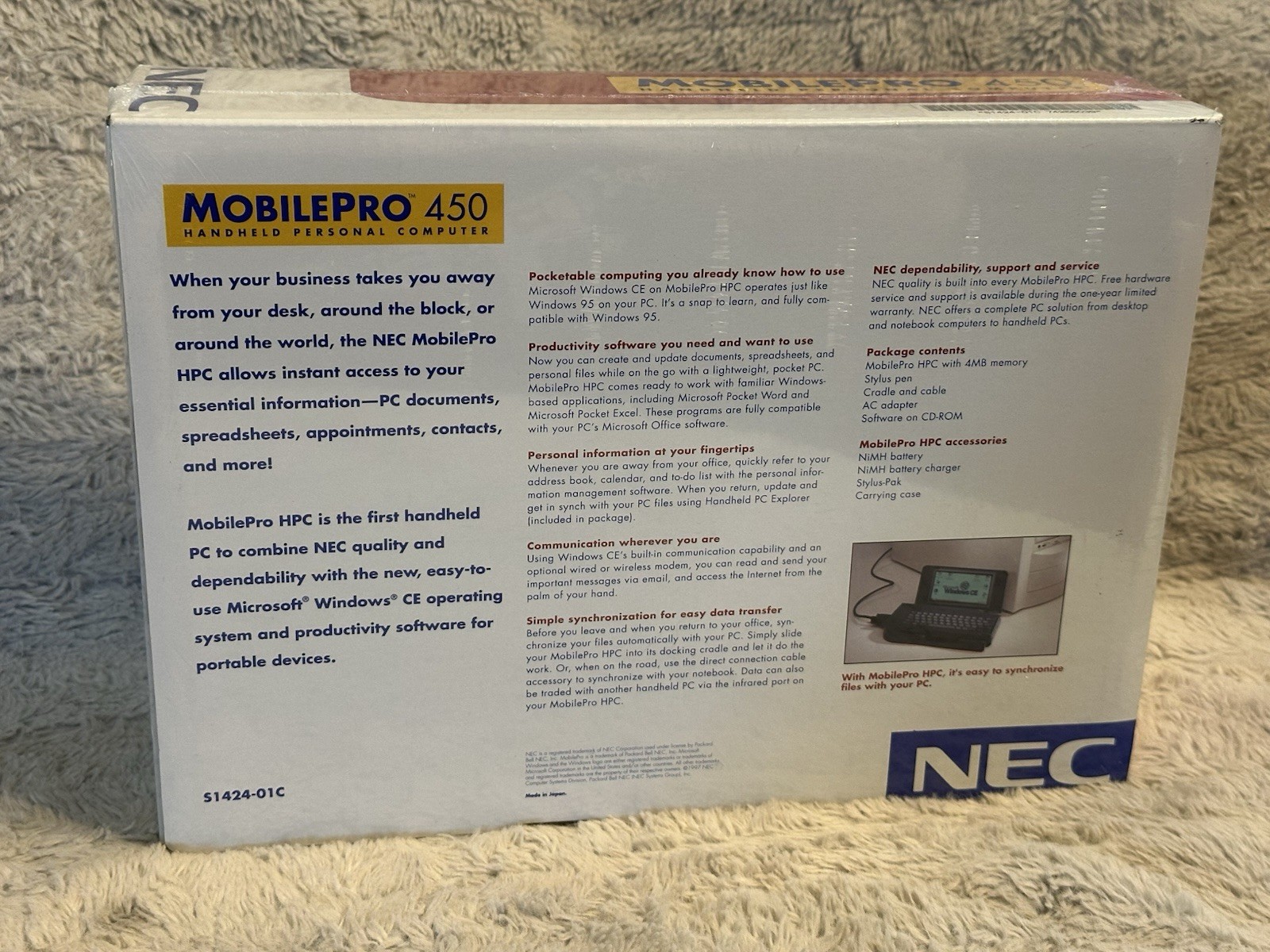 NEC Windows MobilePro 450 Handheld Personal Computer NIB Factory Sealed