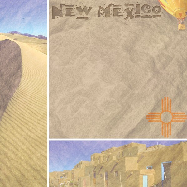 New Mexico, Travel-style scrapbook paper, Scrapbook Customs #14301