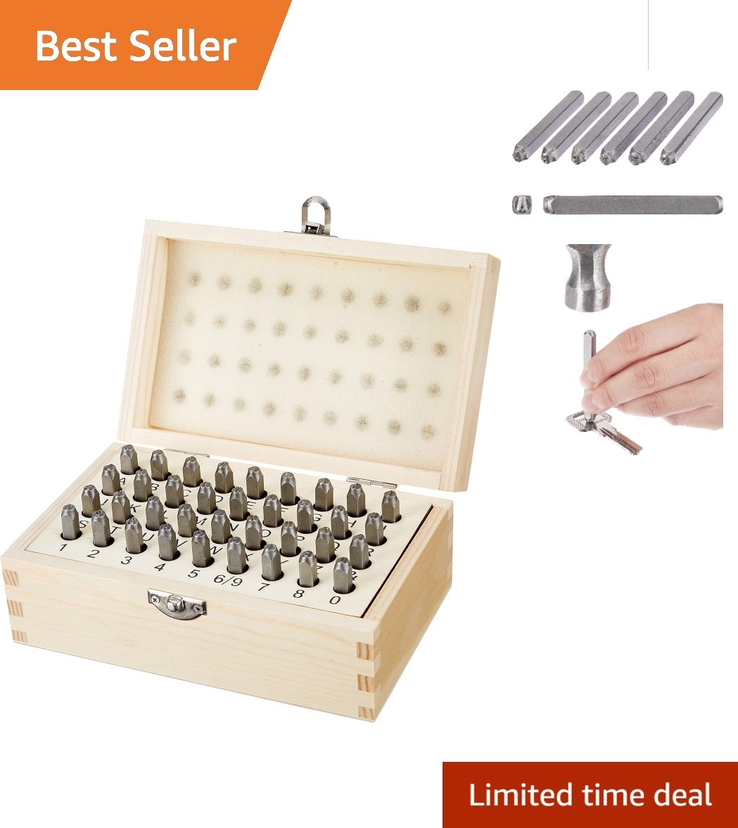 Precision Metal Stamping Kit, 36-Piece Alphabet & Number Set - 4/25 Inch Size