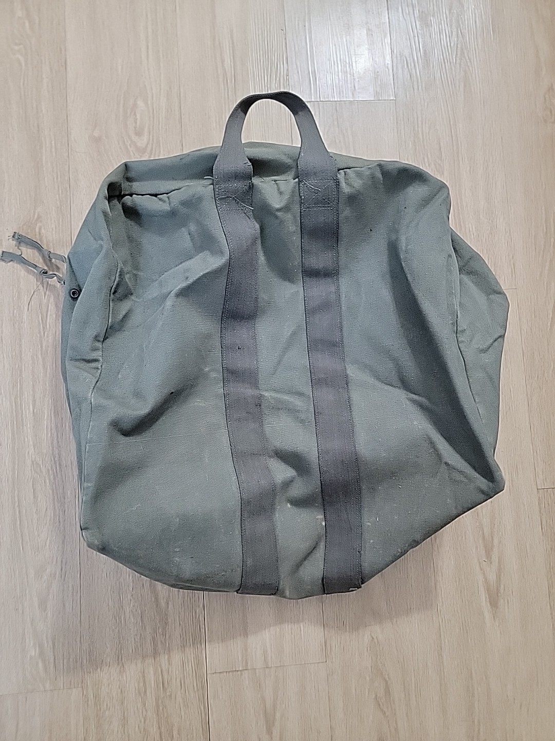 Kit Bag Flyers Green US Military 1986 Duffel USA Vintage Canvas Zipper Snaps