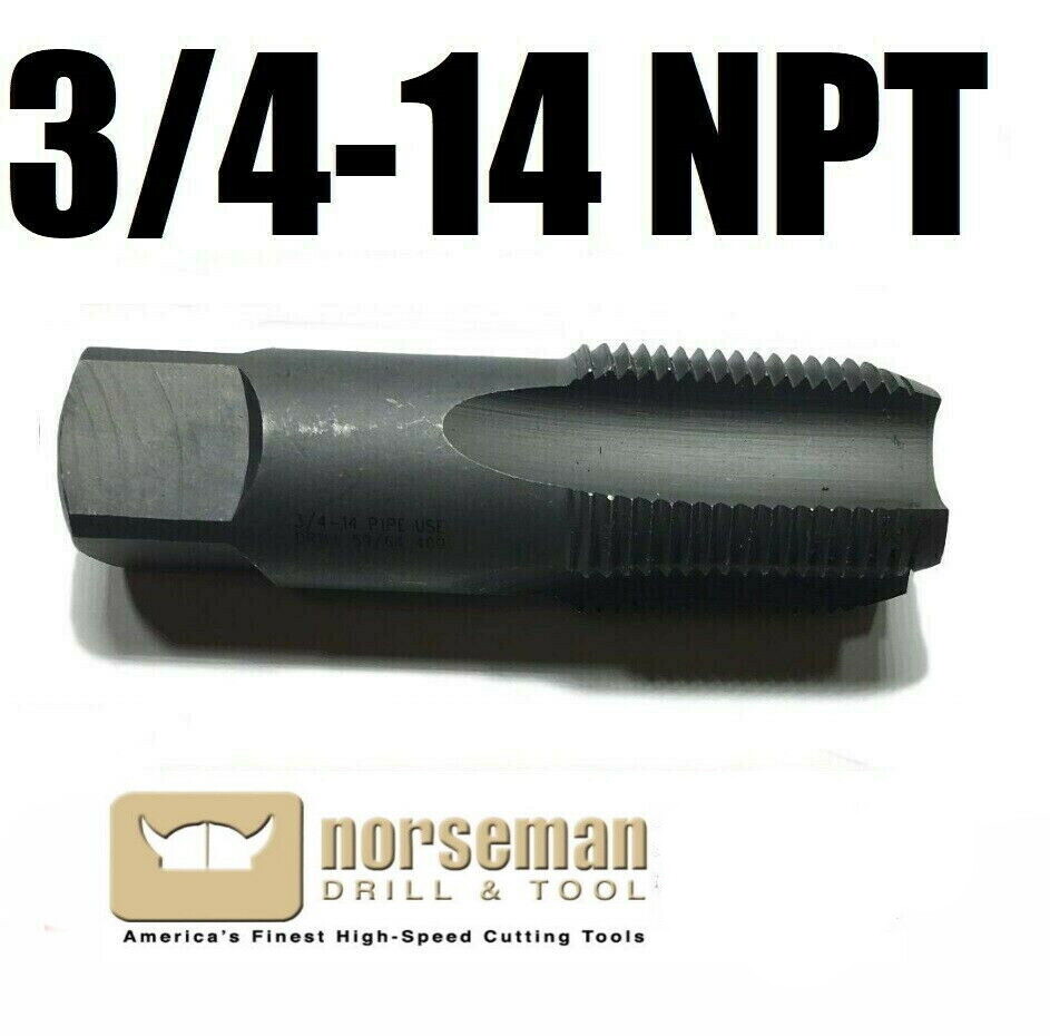 3/4-14 NPT pipe tap, High Carbon Steel, Brand New, 3/4" pipe tap Norseman 56950