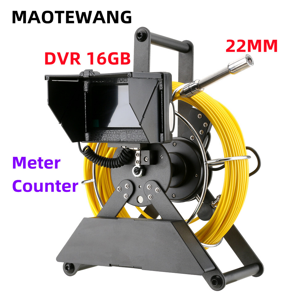 4.3” 22MM Drain Industrial Endoscope40M DVR Counter Sewer Pipe Inspection Camera