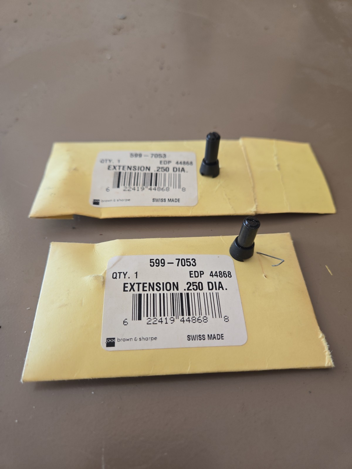 TESA BROWN & SHARPE 599-7053 Dovetail Extension, .250 Dia. X 1/2 In L 38N899