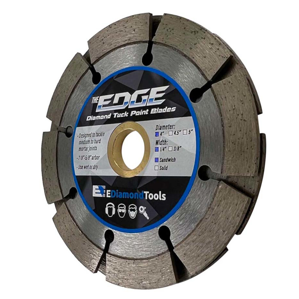 Diamond Mortar Tuck Point Blade, Sandwich Blade, 10mm Segment Height, Wet/Dry