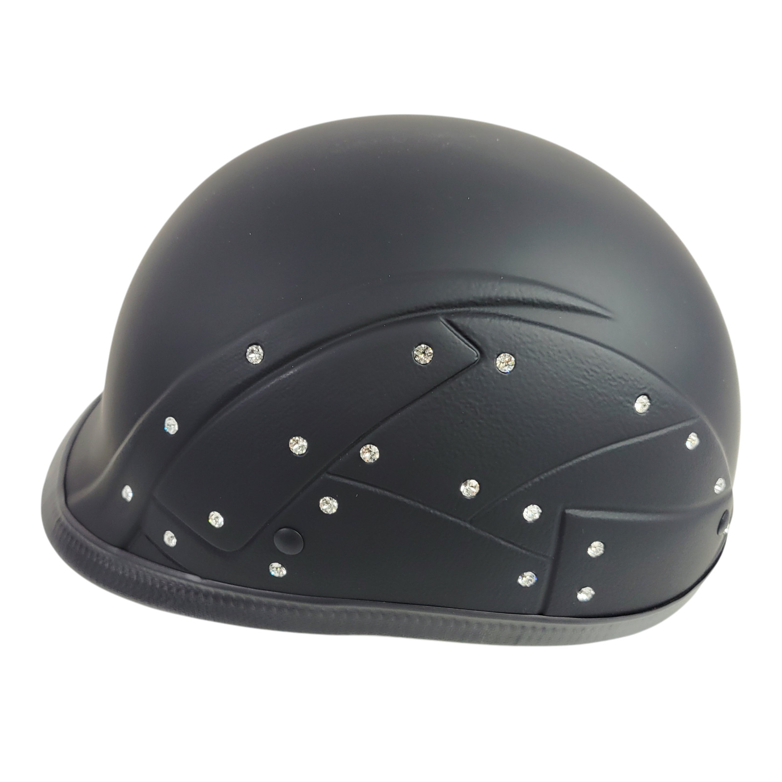 BADASS Helmet Diamonds In The Ruff Women Half Helmet Swarovski Diamonds Size XS