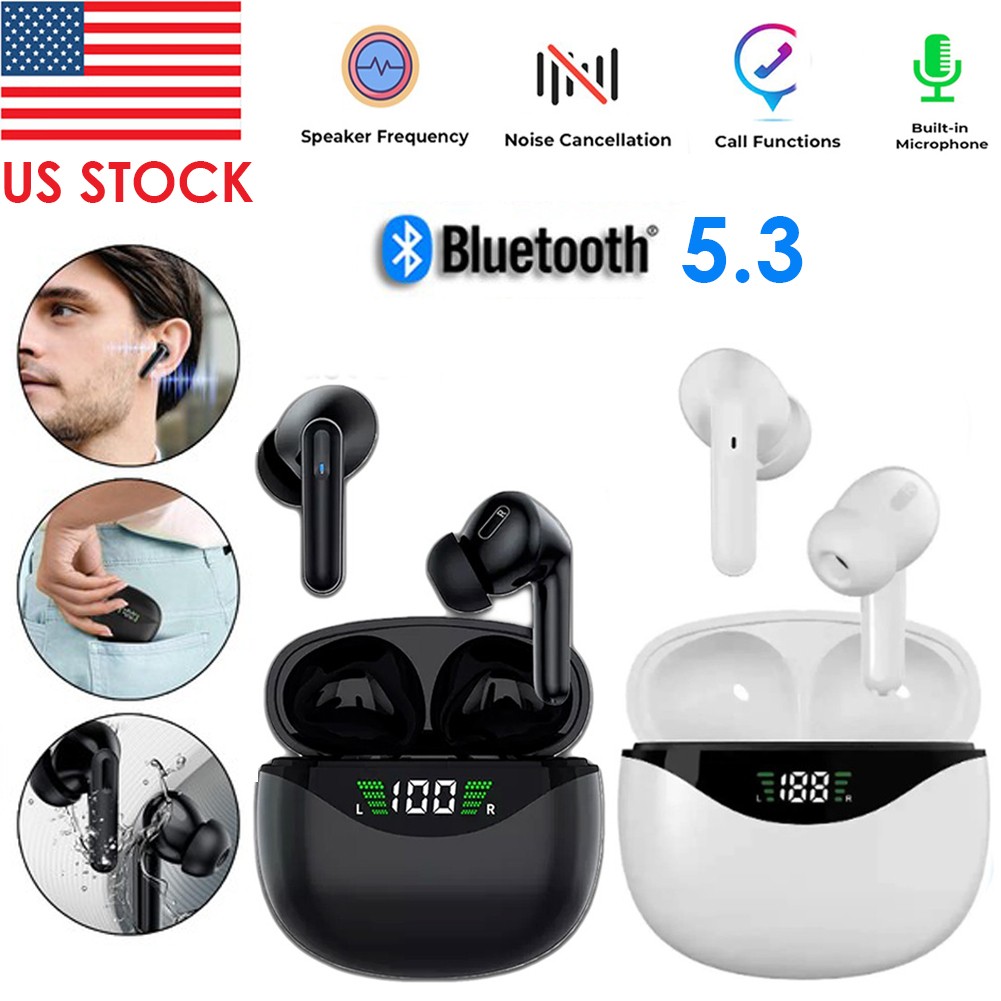 Bluetooth Earbuds Headset 5.3 Wireless Noise Cancelling TWS Trucker Waterproof