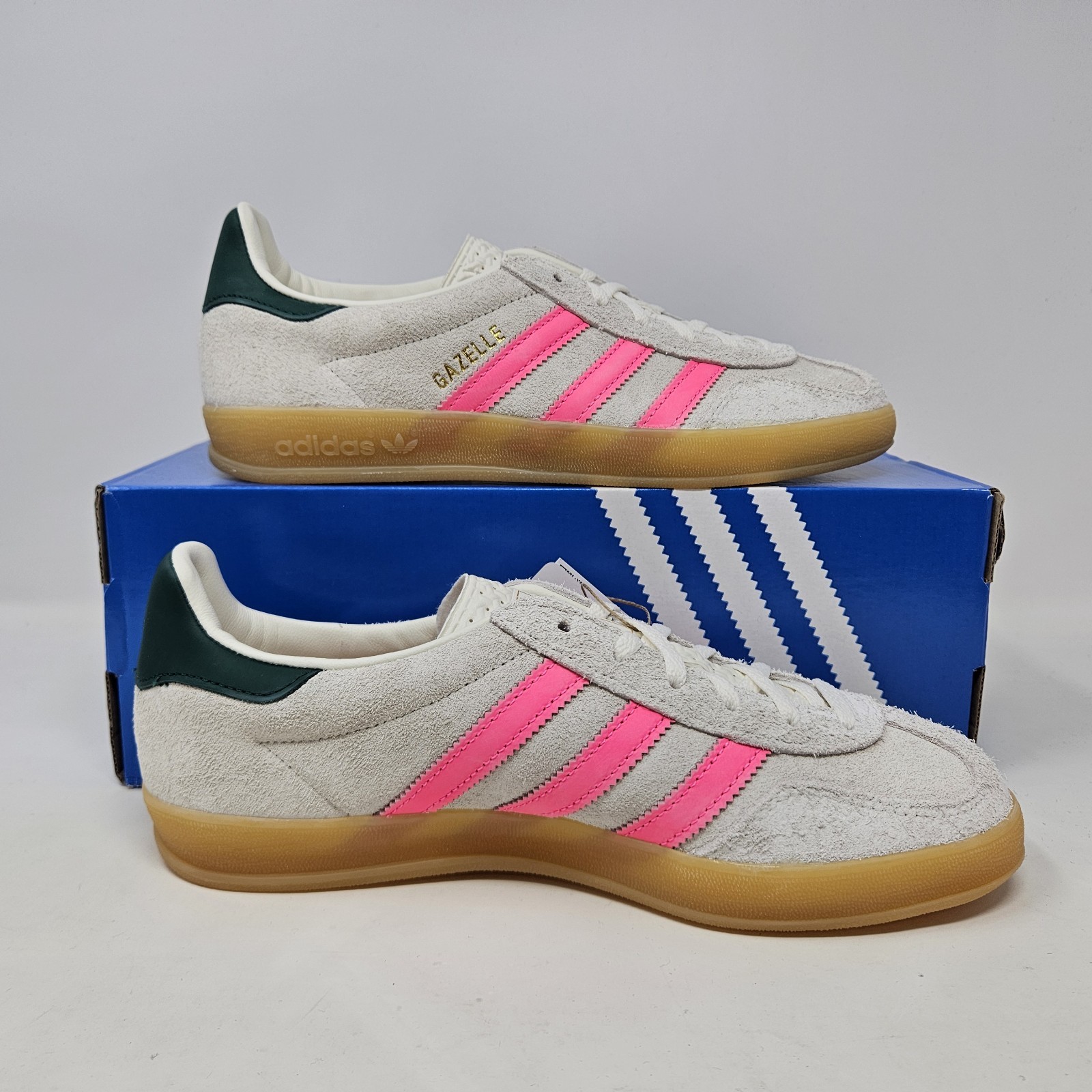 Adidas Gazelle Indoor Shoes / Off White Beige Lucid Pink / JQ1096 / Women's 9