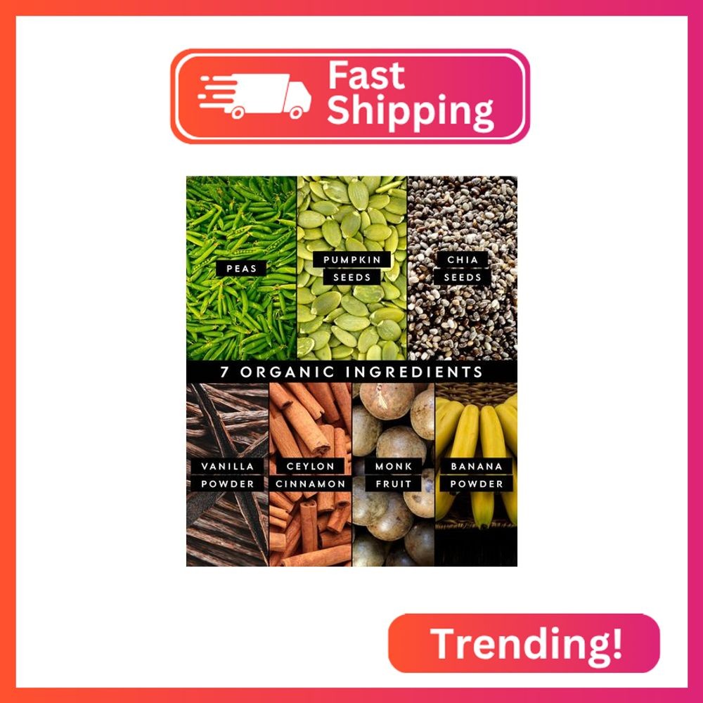 Truvani Vegan Pea Protein Powder | Banana Cinnamon | 20g Organic Plant Based Pro