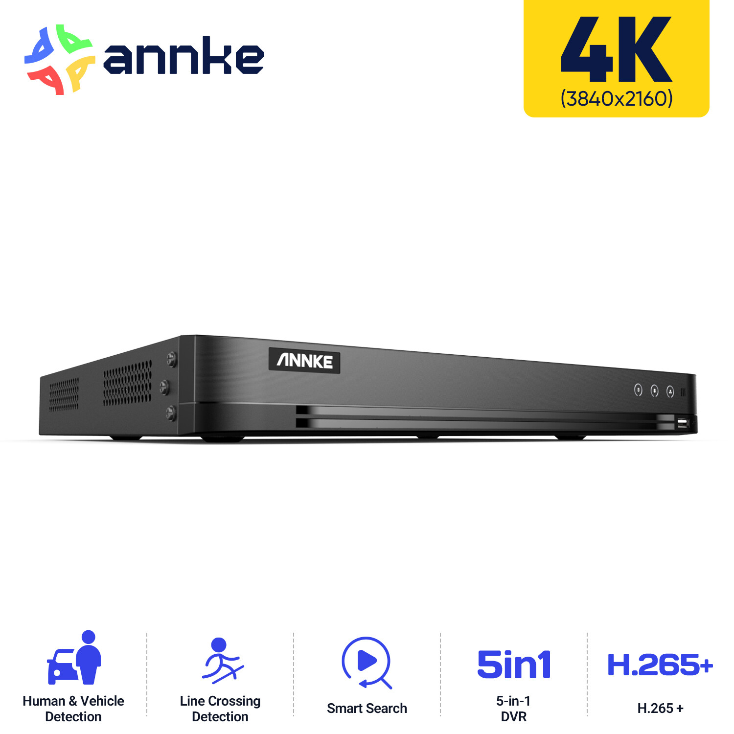 ANNKE 4K 8MP H.265+ 16CH 5IN1 DVR Digital Video Recorder For Security Camera