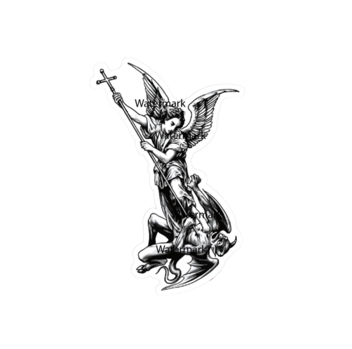 Angel Killing Demon St. Michael Sticker