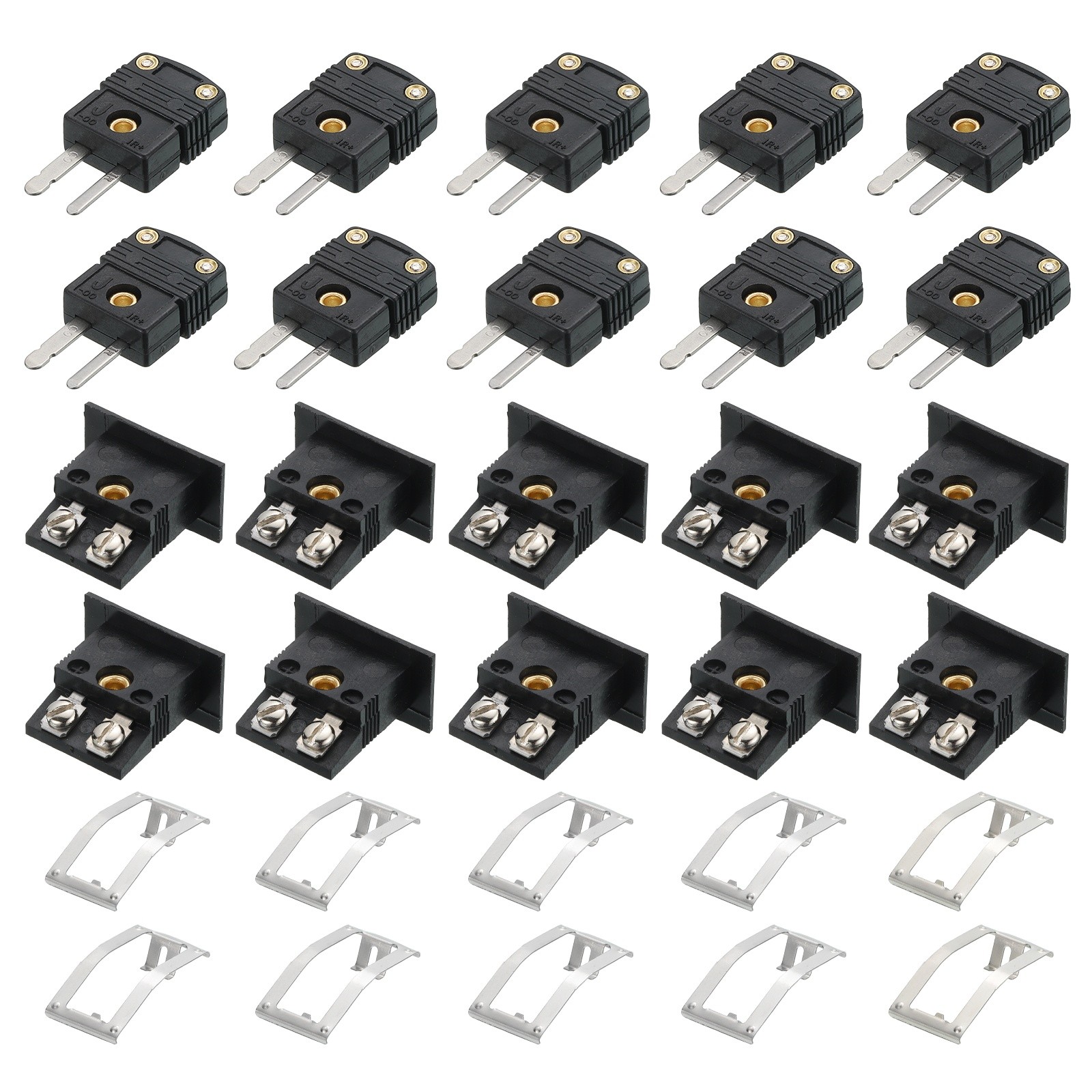 10 Set Mini J Type Thermocouple Wire Connectors Male Plug 220°C 428°F