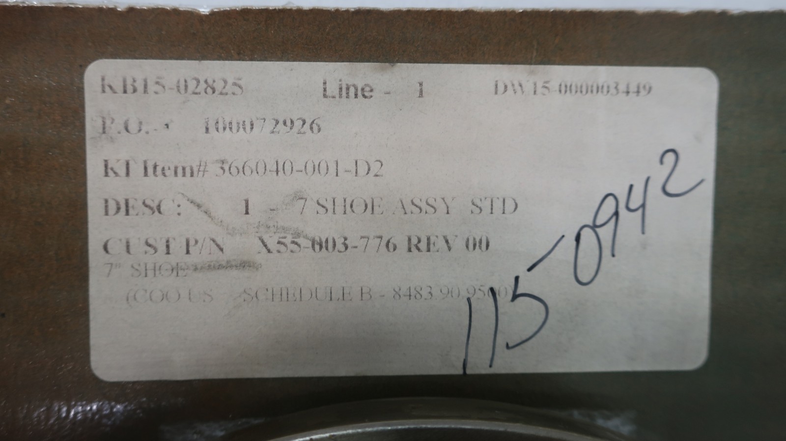 Kingsbury 366040-001-D2 Thrust Bearing Shoe Assembly
