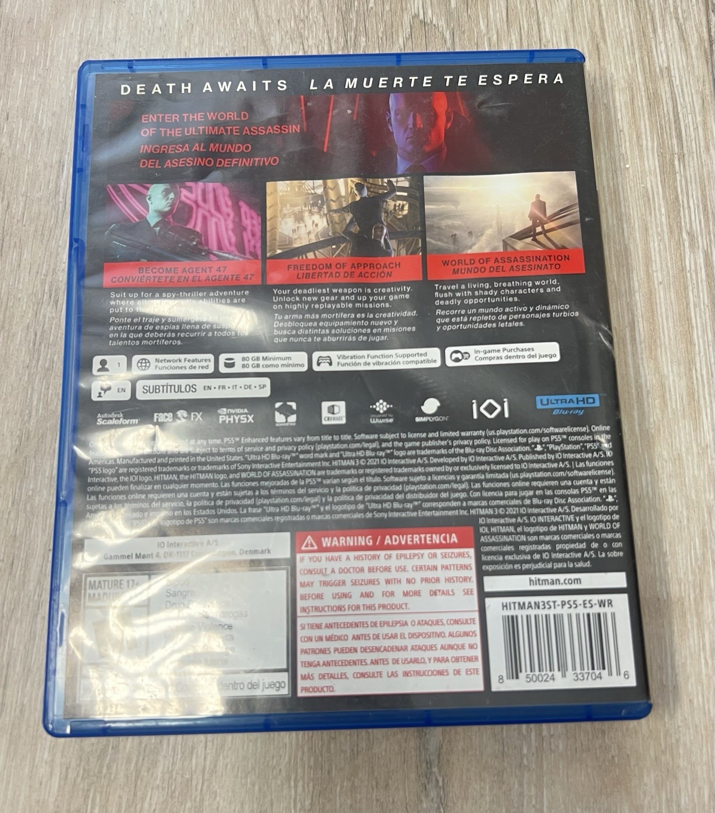 Replacement Box Case ONLY - Hitman World of Assassination - PS5 AUTHENTIC