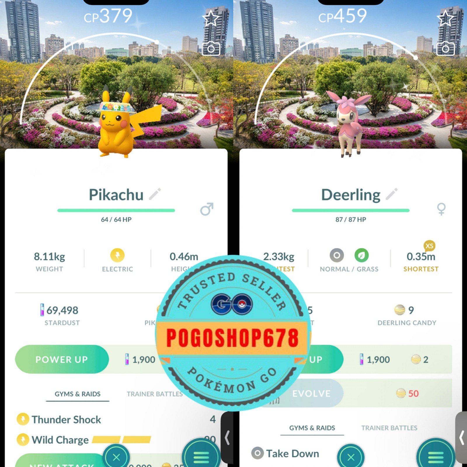 Pokémon PTC Go - Shiny Pikachu-Deerling Flower Hat Background Taipei Taiwan ✨