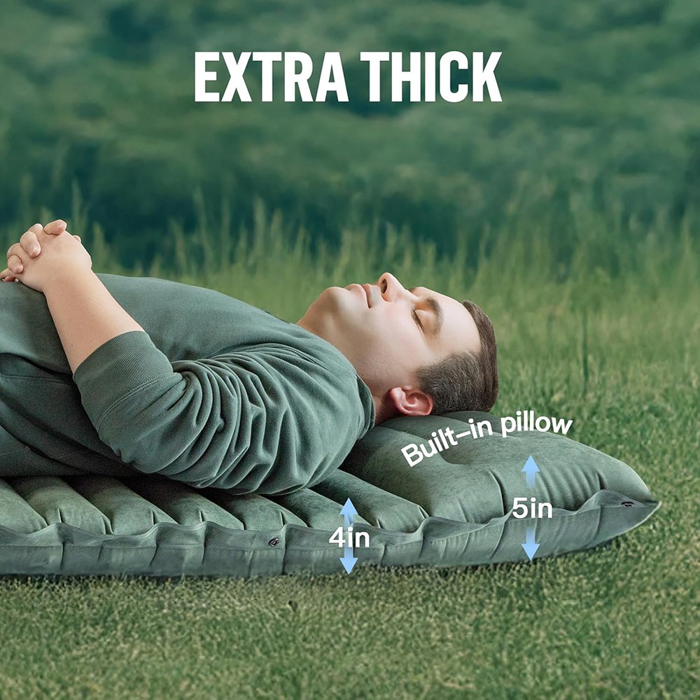 Sleeping Pad, Ultralight Inflatable Sleeping Pad for Camping, Built-in Pump