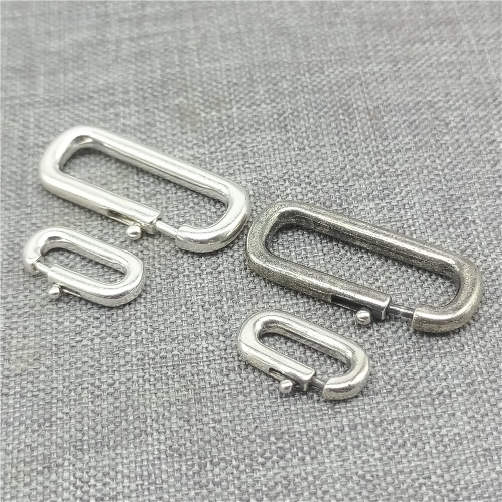 Sterling Silver Oval Spring Ring Trigger Clasps for Bracelet Necklace