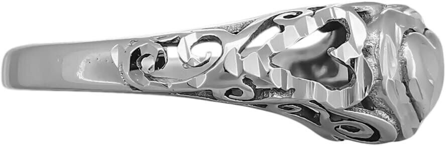 Diamond Cut Intricate Hearts Ring