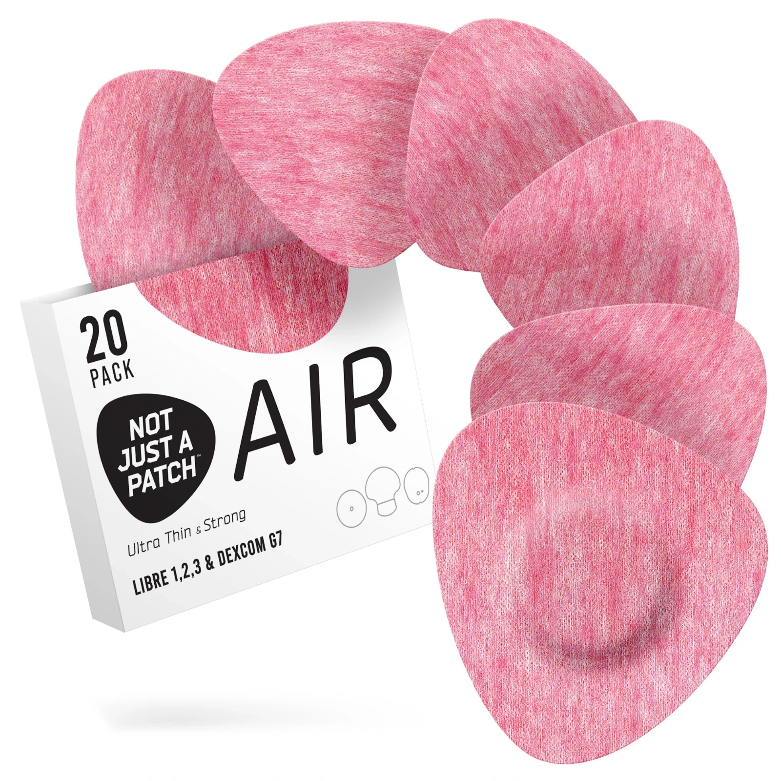 Not Just a Patch Air CGM Patches Libre & Dexcom G7 Cover Patch Pink 20 Pack