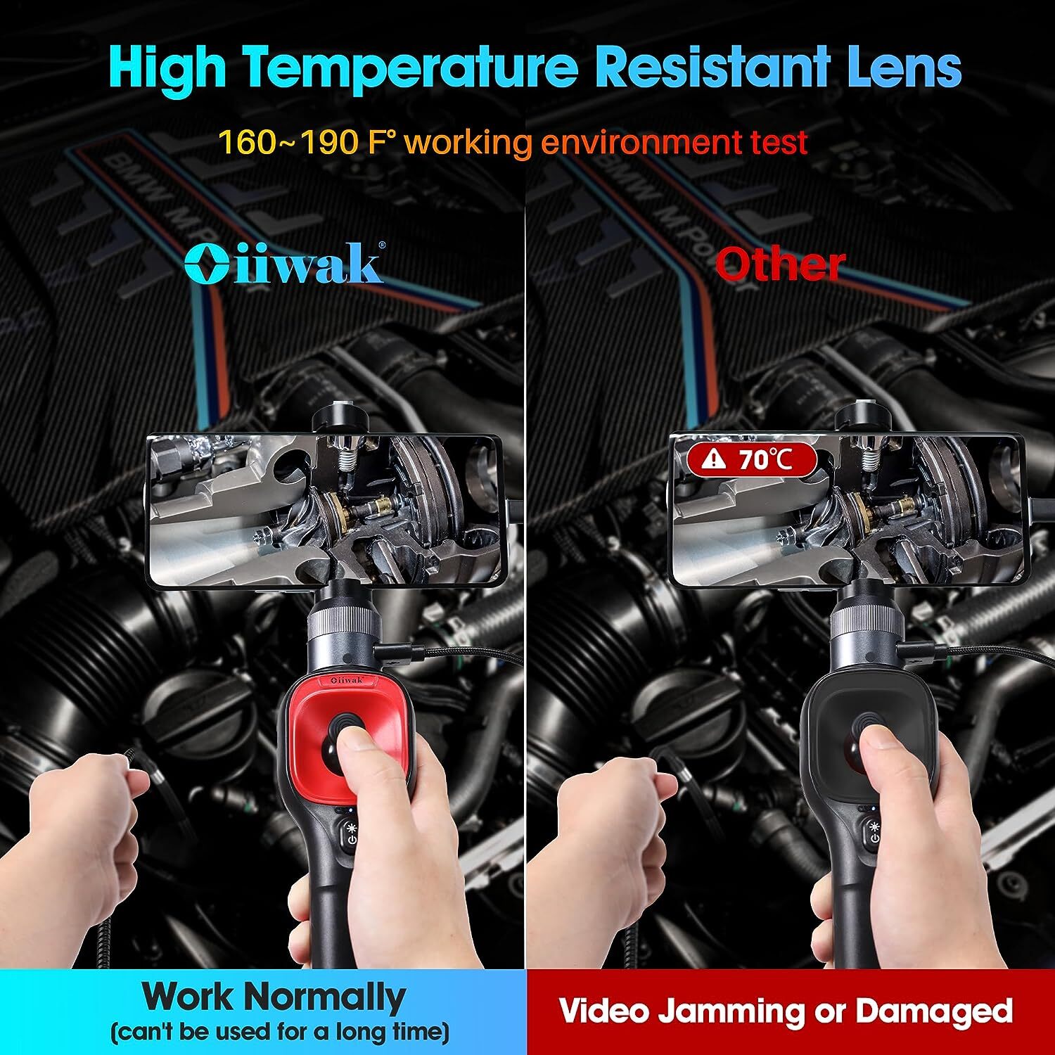 360° Rotation 1080P HD Industrial Endoscope Borescope Inspection Snake Camera