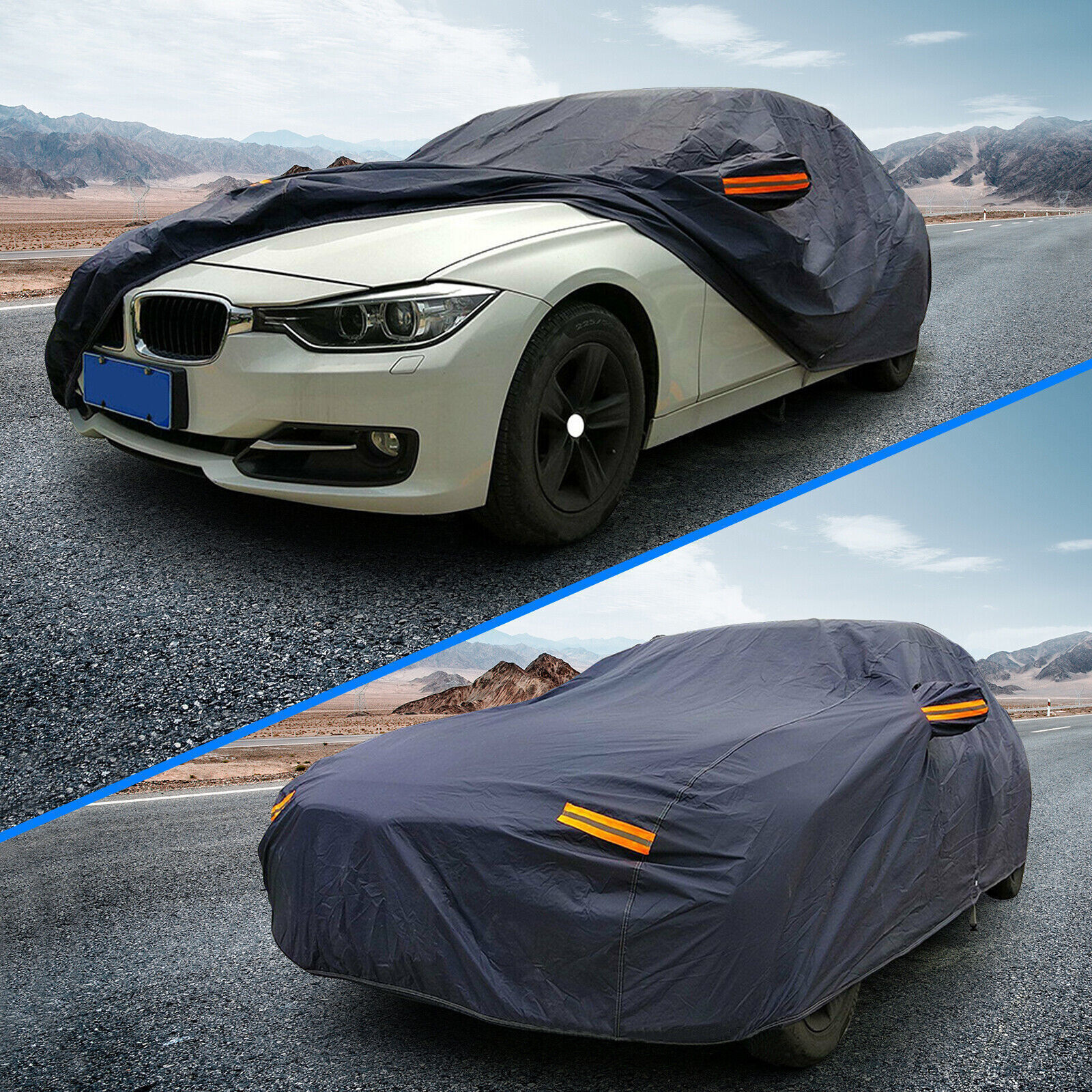 Full Car Cover Waterproof All Weather Protection Anti-UV Rain Snow Anti Scratch