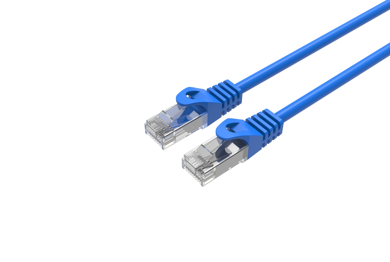 Cat6 Slim Patch Cable 28AWG Bare Copper RJ-45 Ethernet Cable 1ft Blue 50 Pack