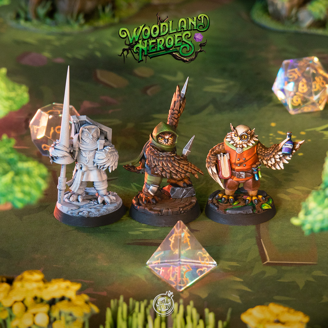 Owlfolk Characters | Dungeons and Dragons D&D 28-32mm Tabletop Animal Miniatures
