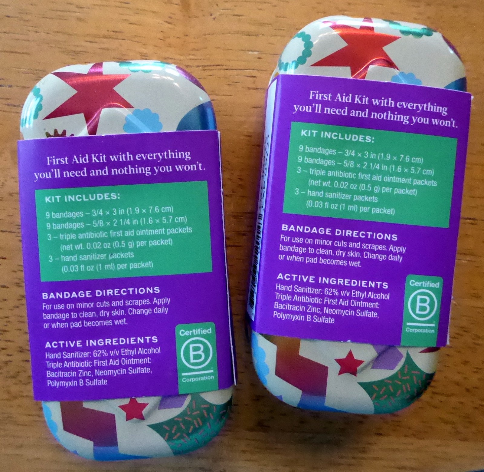 Welly ~ First Aid ~ 24ct. kit ~ bandages, ointment, sanitizer ~ sealed ~ fun tin