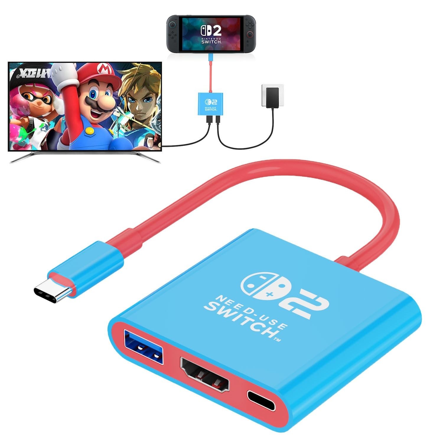 Travel-Friendly 4K TV Adapter for Nintendo Switch 2 & Steam Deck - HDMI Support