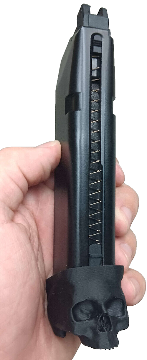 WE Glock 17/19 Skull Magazine Plates (3-Pack) - Airsoft Accessory