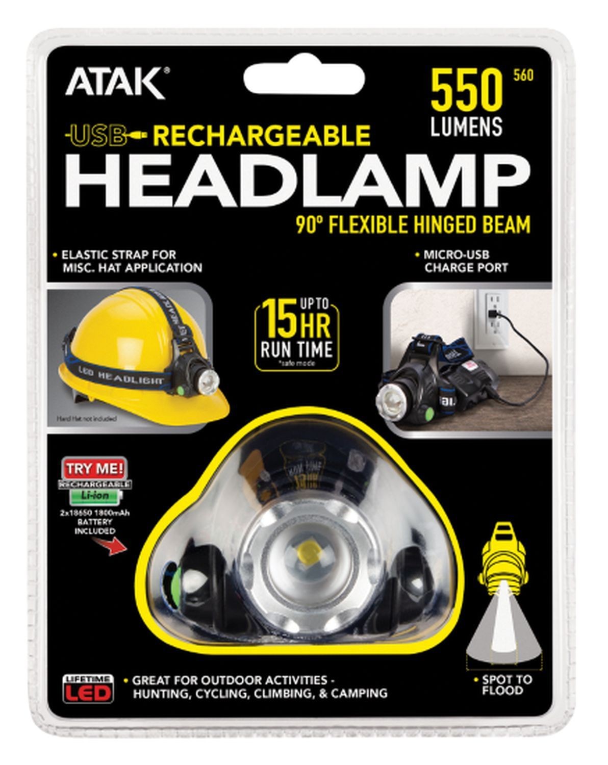 Performance Tool 560 500 Lumens Rechargeable Headlamp