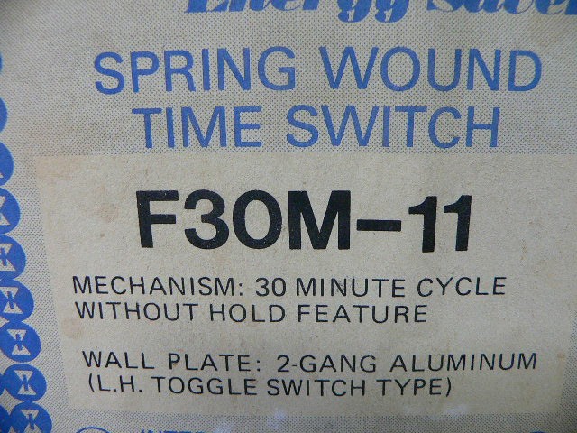 Intermatic F30m-11 Spring Wound Time Switch